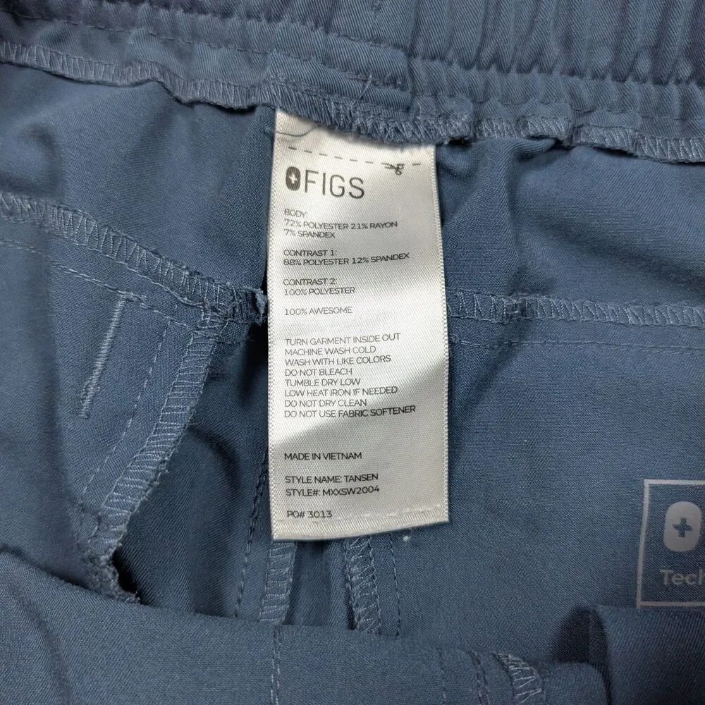 FIGS Tansen Jogger Scrub Pants Large Blue Technical Collection Medical